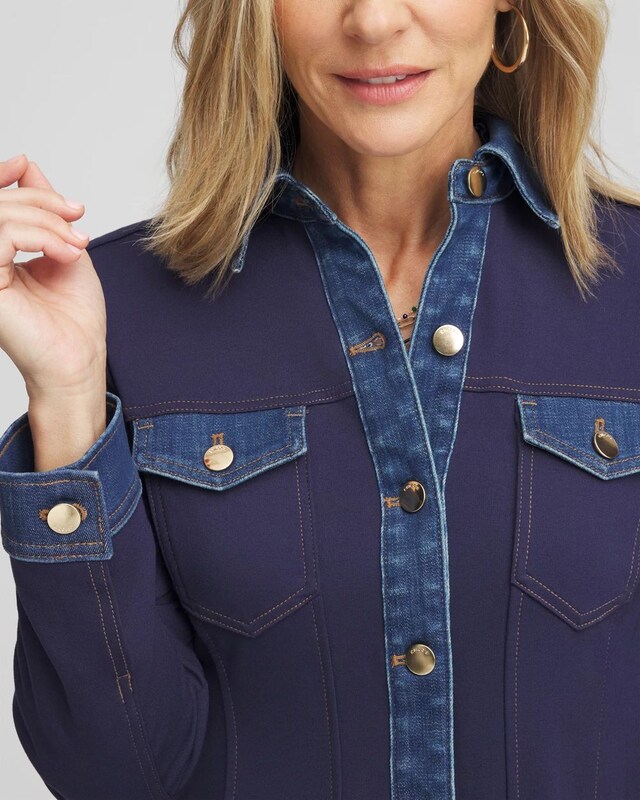 Slim-Fit Ponte Shacket - image 4